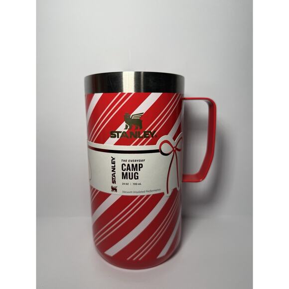 Stanley X Target Exclusive CANDY CANE TWIST 24oz Camp Mug BNWT - Picture 1 of 6